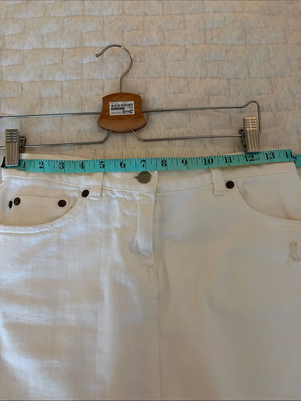 J. Crew White Denim Mini Skirt with Frayed Hem
